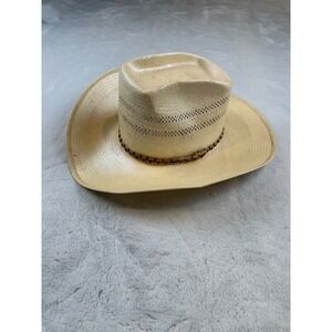 Stetson Roadrunner Bryantcove Straw Cowboy Hat Size 7 1/2 Extra Long Oval